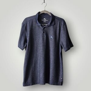 Tommy Bahama Shirt Mens M Horitizal Striped  Polo Chest Logo Relaxed Fit Coastli